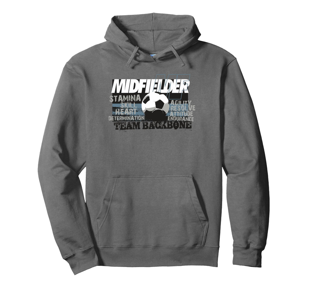 Soccer Midfielder Team Backbone Hoodie - Graphic Print Unisex - T-Shirt, Sweatshirt, Hoodie