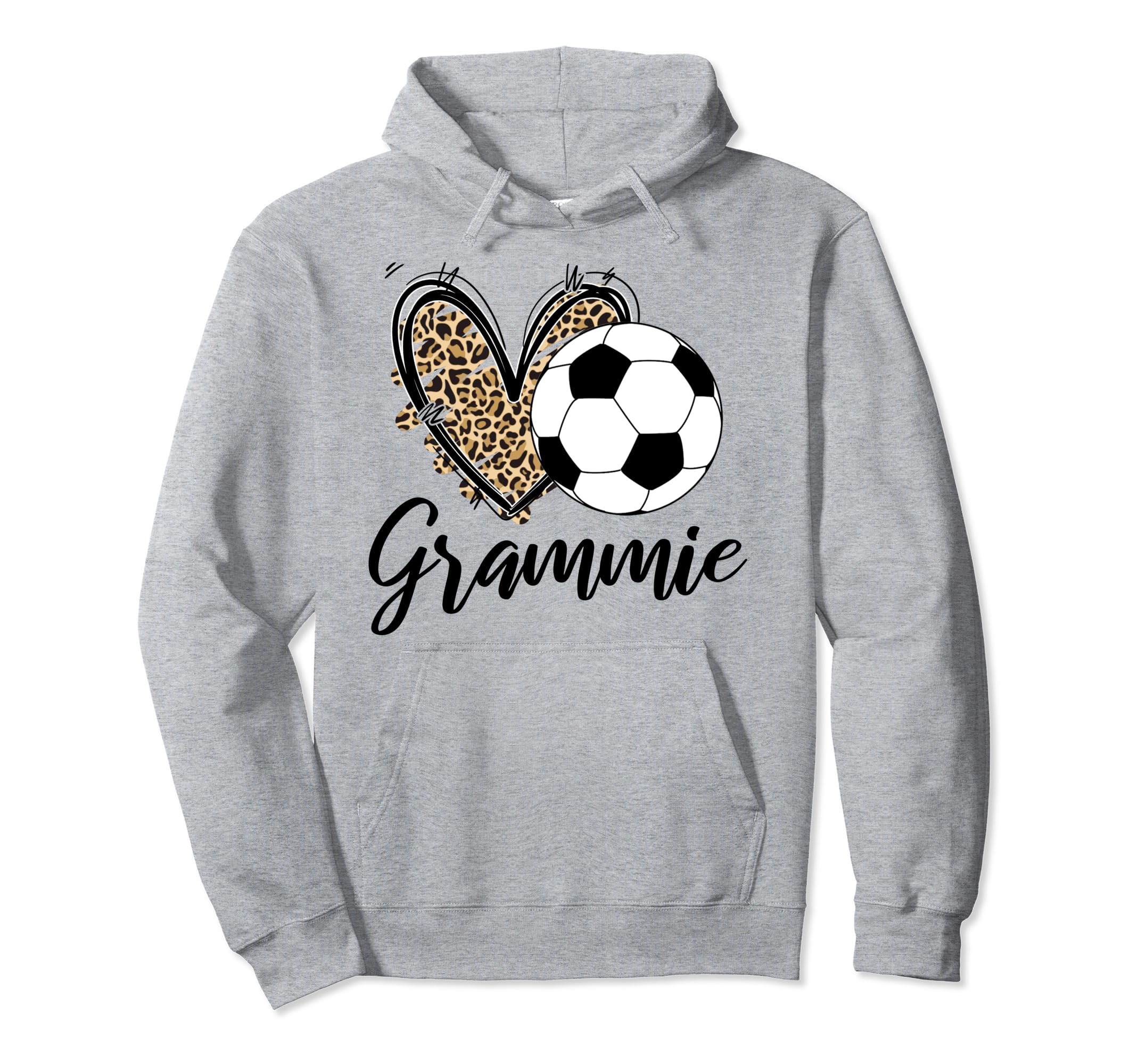 Soccer Grammie Leopard Heart Grammie Hoodie - Streetwear Style Unisex - T-Shirt, Sweatshirt, Hoodie