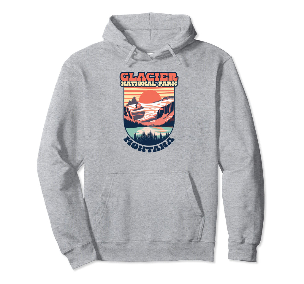 Glacier National Park Montana Hoodie - Minimalist Print Unisex - T-Shirt, Sweatshirt, Hoodie