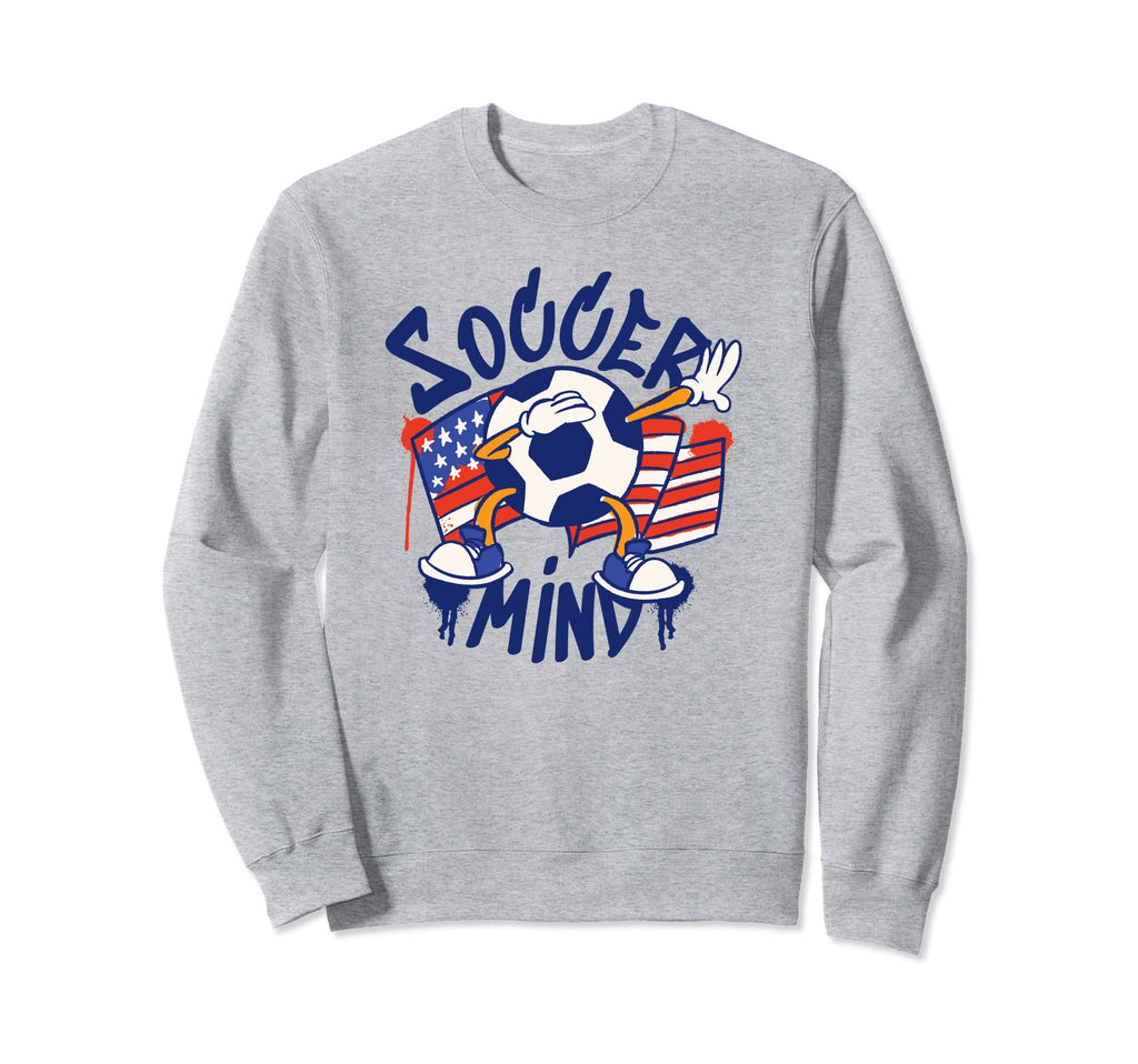 Soccer Mind Patriotic Us Flag Sports Sweatshirt - Minimalist Print Unisex - T-Shirt, Sweatshirt, Hoodie