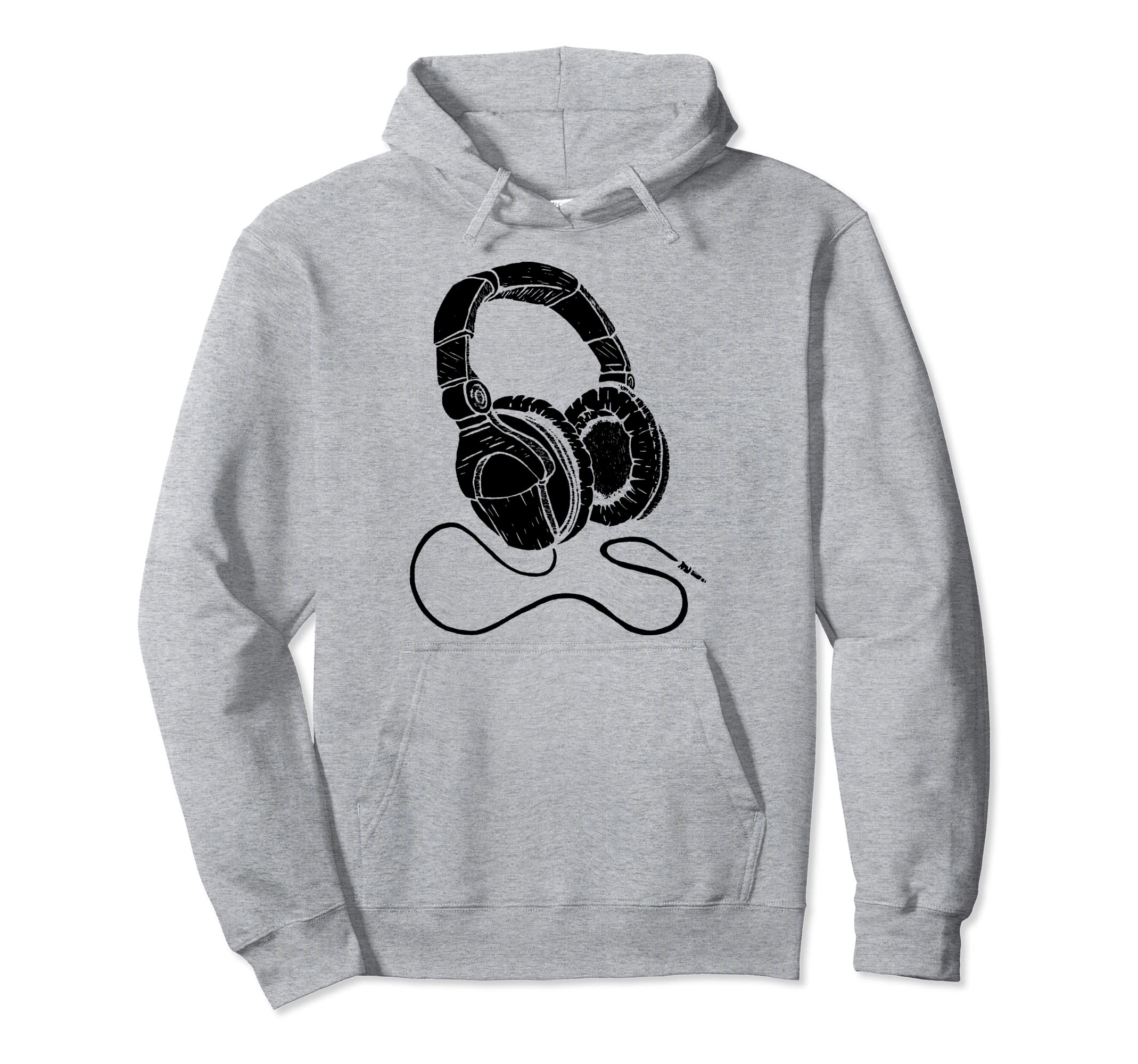 Hip Hop Over Ear Headphones Old School Rap Hoodie - Trendy Graphic Unisex - T-Shirt, Sweatshirt, Hoodie