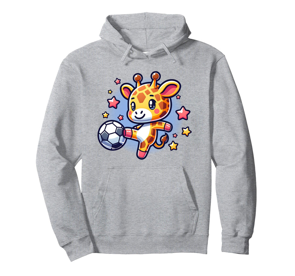 Soccer Playing Giraffe Kicking Soccer Ball Hoodie - Minimalist Print Unisex - T-Shirt, Sweatshirt, Hoodie