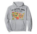 National Parks Map Camping Hiking Hoodie - Minimalist Print Unisex - T-Shirt, Sweatshirt, Hoodie