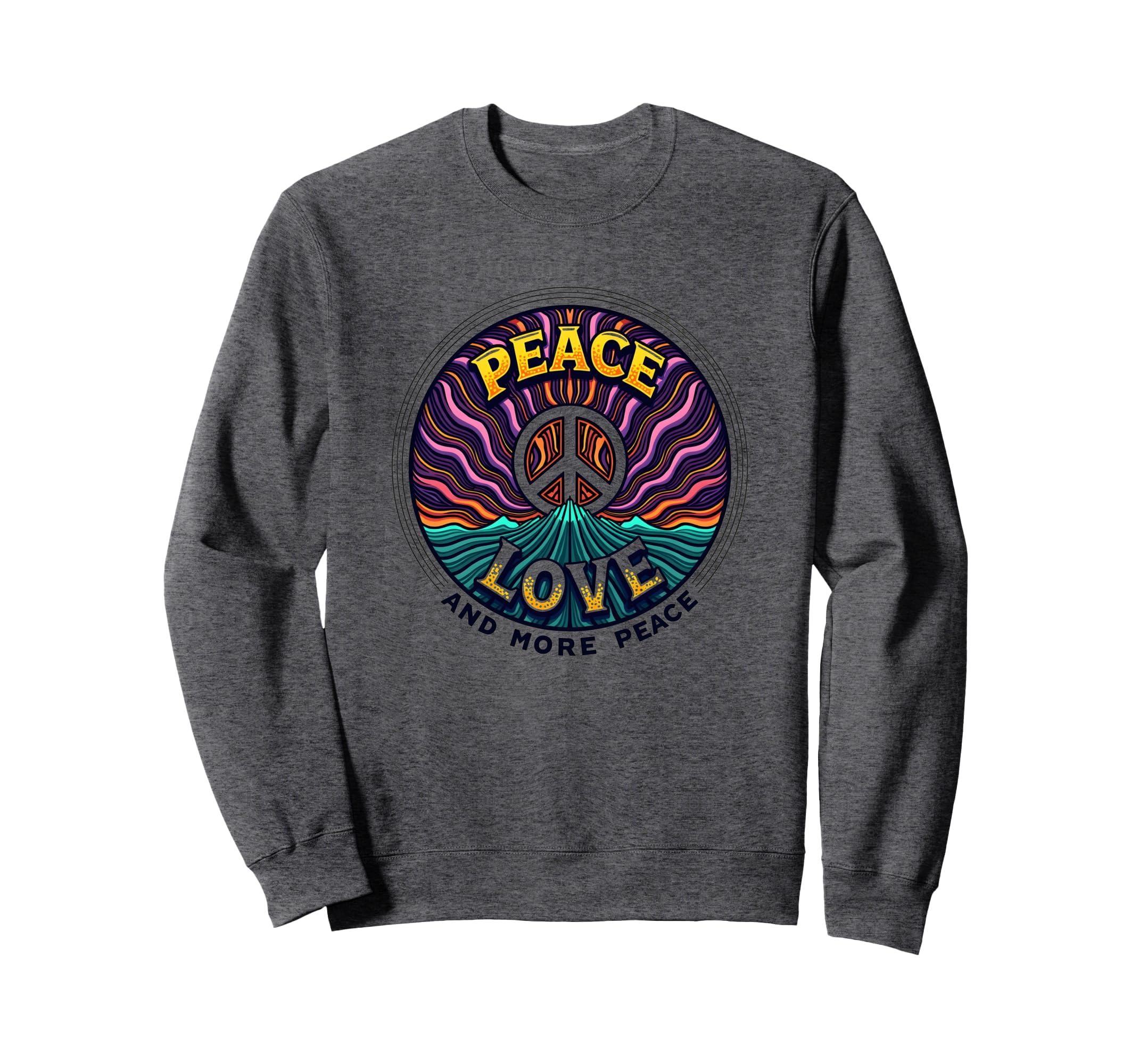 Hippie Peace Love 60S Groovy Sweatshirt - Novelty Apparel Men Women - T-Shirt, Sweatshirt, Hoodie