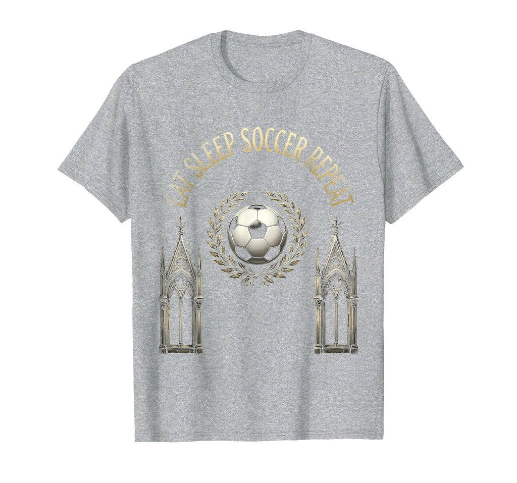 Eat Sleep Soccer Repeat Football T-Shirt - Aesthetic Graphic for Adults - T-Shirt, Sweatshirt, Hoodie