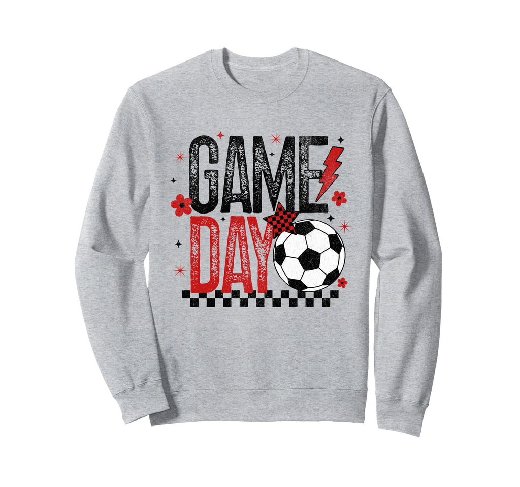 Game Day Soccer Season Checkered Sweatshirt - Custom Art Print for Adults - T-Shirt, Sweatshirt, Hoodie