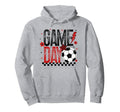 Game Day Soccer Season Checkered Black Hoodie - Trendy Graphic Men Women - T-Shirt, Sweatshirt, Hoodie
