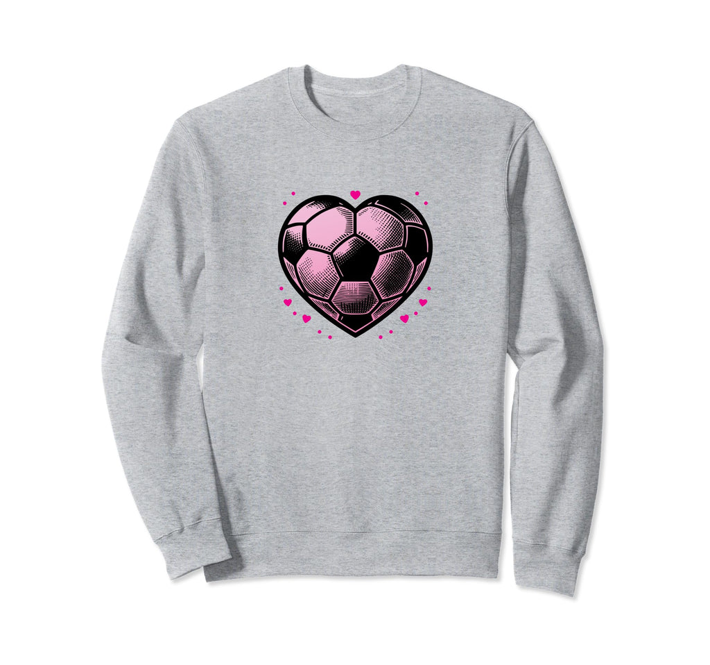 Soccer Ball Hearts Mom Fan Casual Sweatshirt - Aesthetic Graphic Men Women - T-Shirt, Sweatshirt, Hoodie