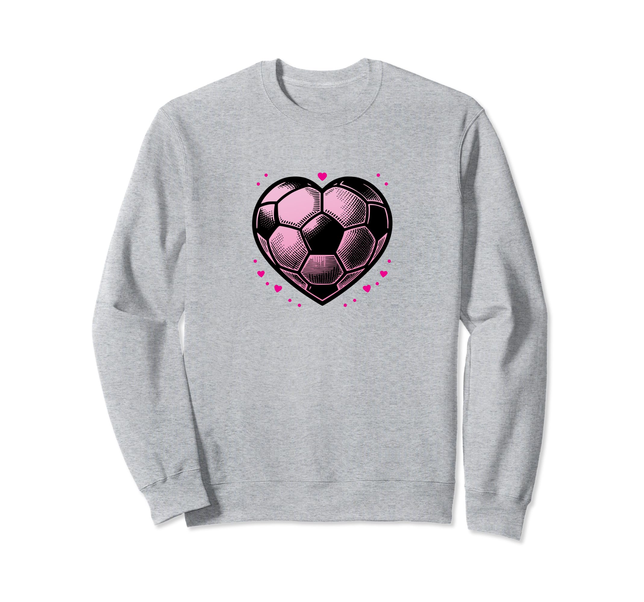 Soccer Ball Hearts Mom Fan Casual Sweatshirt - Novelty Apparel Men Women - T-Shirt, Sweatshirt, Hoodie