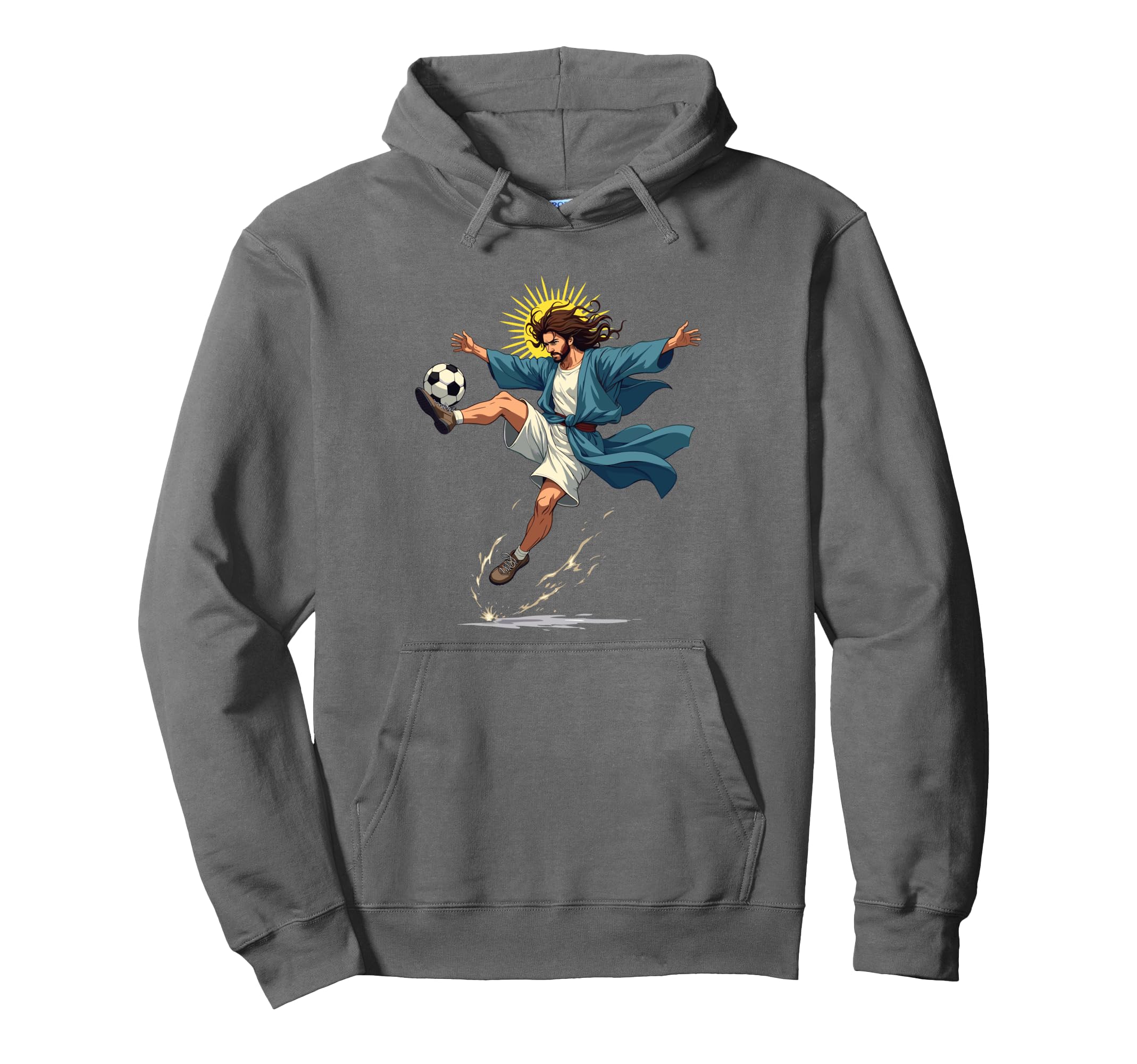 Jesus Soccer Kick Easter Funny Hoodie - Fun Novelty Design Men Women - T-Shirt, Sweatshirt, Hoodie