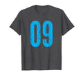 Number 09 Nine Distressed Sport Team T-Shirt - Trendy Graphic for Adults - T-Shirt, Sweatshirt, Hoodie