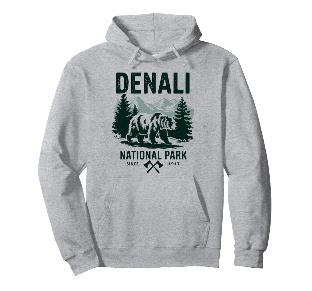 Denali Est 1917 Alaska National Park Hoodie - Aesthetic Graphic Men Women - T-Shirt, Sweatshirt, Hoodie
