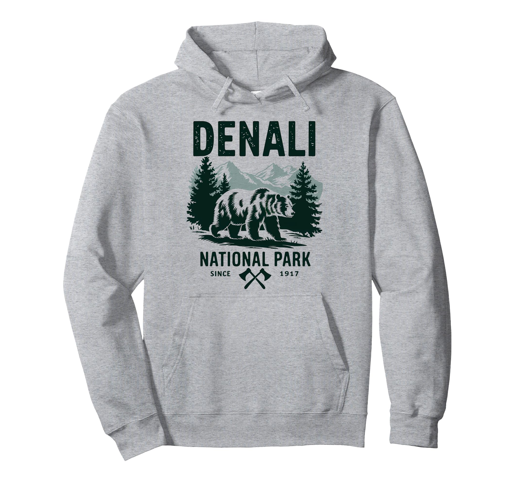 Denali Est 1917 Alaska National Park Hoodie - Aesthetic Graphic Men Women - T-Shirt, Sweatshirt, Hoodie