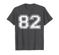 Number 82 Varsity Distressed Sports T-Shirt - Graphic Print for Adults - T-Shirt, Sweatshirt, Hoodie