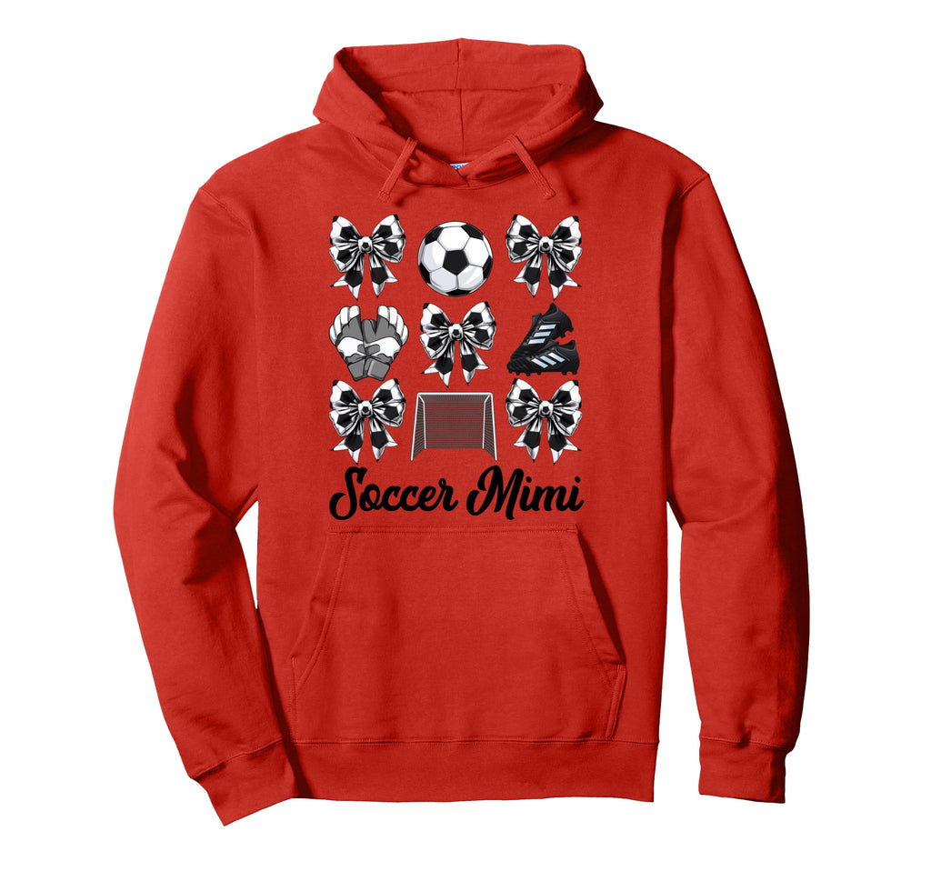 Soccer Mimi Bow Soccer Mom Mommy Mothers Hoodie - Graphic Print Men Women - T-Shirt, Sweatshirt, Hoodie