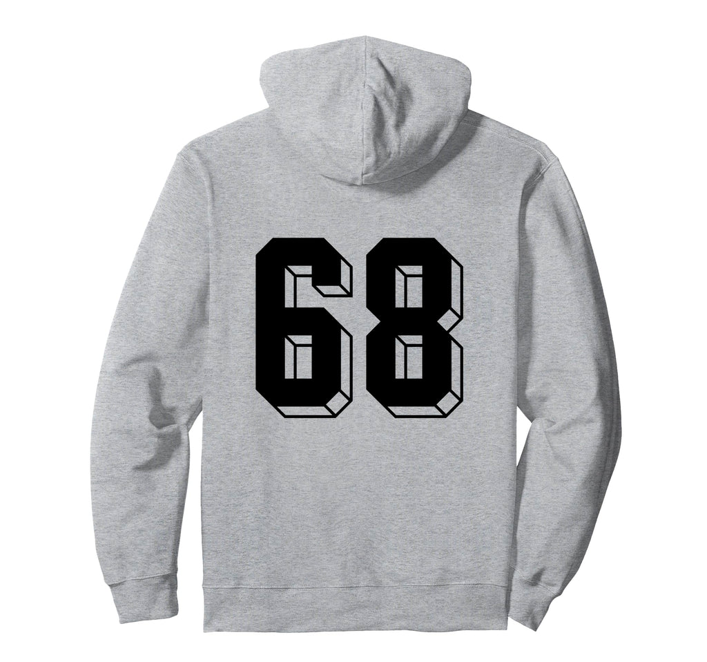 Number 68 Backside 80S 90S Team Jersey Hoodie - Graphic Print for Adults - T-Shirt, Sweatshirt, Hoodie