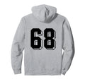 Number 68 Backside 80S 90S Team Jersey Hoodie - Graphic Print for Adults - T-Shirt, Sweatshirt, Hoodie