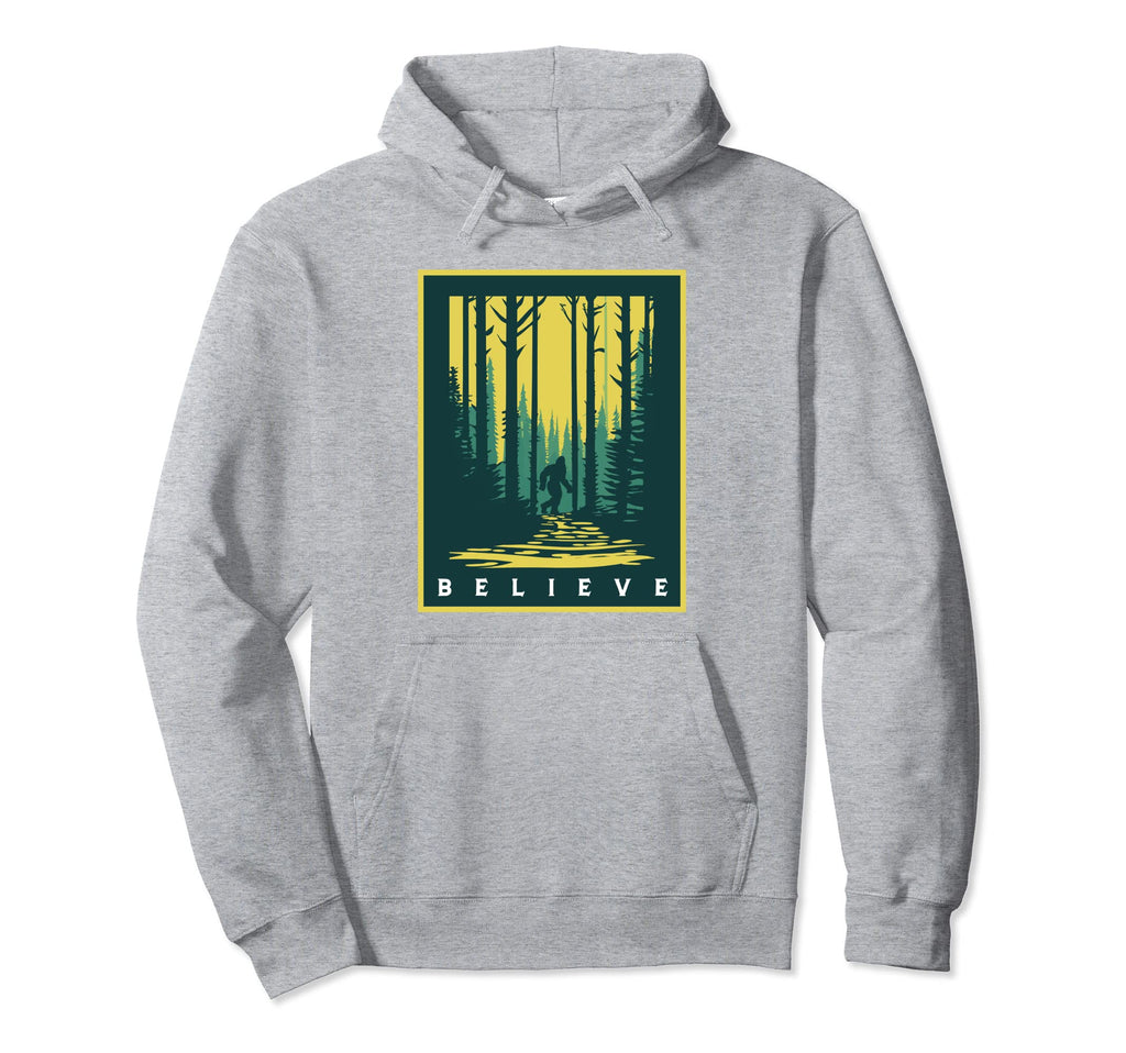 Believe Bigfoot Forest Hide And Seek Hoodie - Fun Novelty Design Unisex - T-Shirt, Sweatshirt, Hoodie