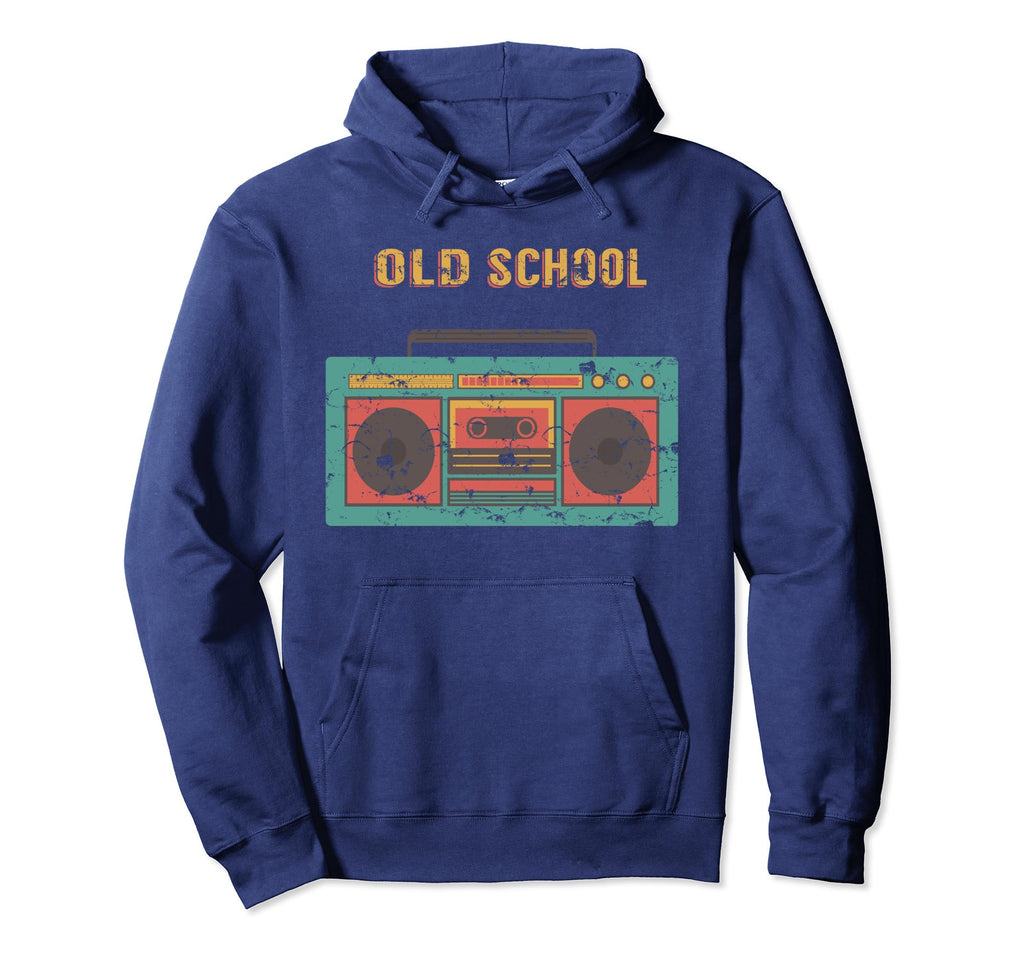 Old School Boombox Weathered 80S Hoodie - Casual Everyday Wear for Adults - T-Shirt, Sweatshirt, Hoodie