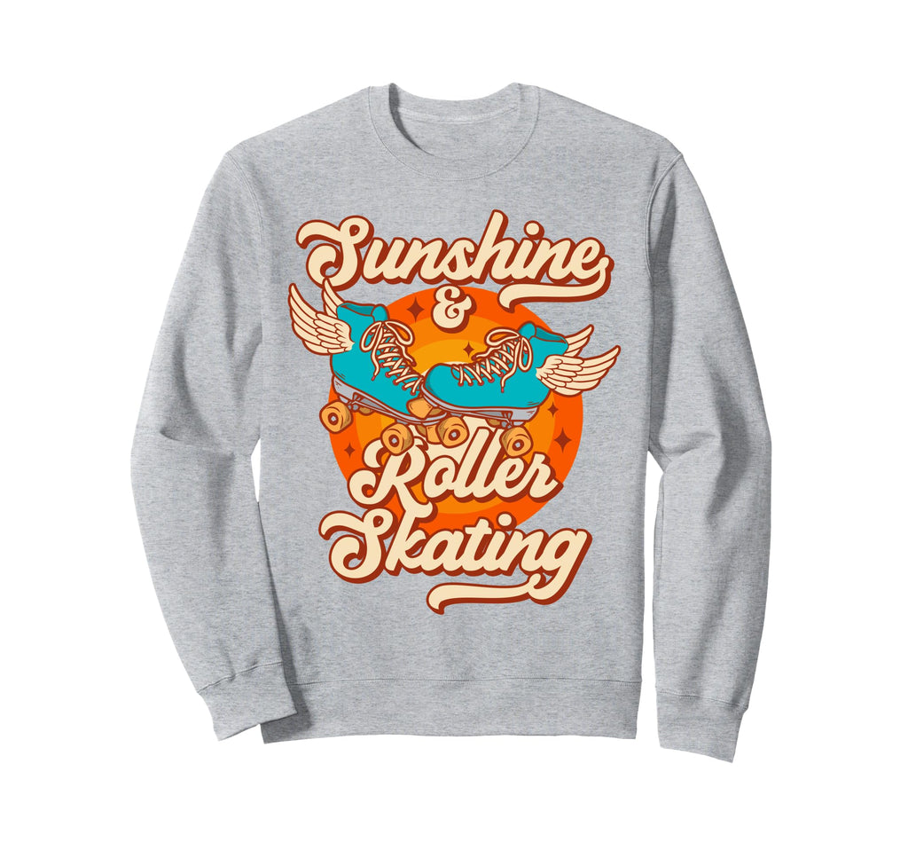 Roller Skating Skate 1970S Sunshine Sweatshirt - Fun Novelty Design Unisex - T-Shirt, Sweatshirt, Hoodie
