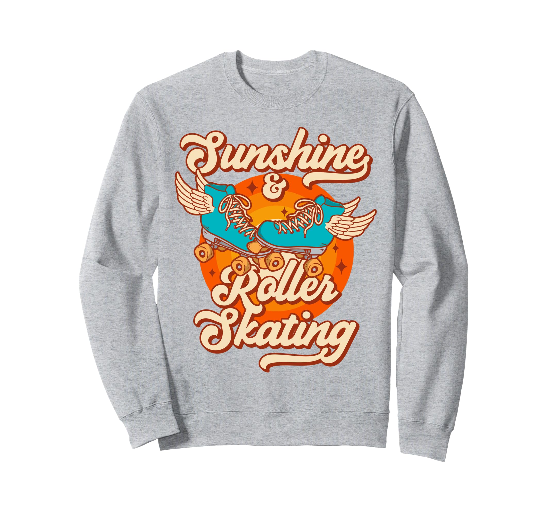 Roller Skating Skate 1970S Sunshine Sweatshirt - Fun Novelty Design Unisex - T-Shirt, Sweatshirt, Hoodie