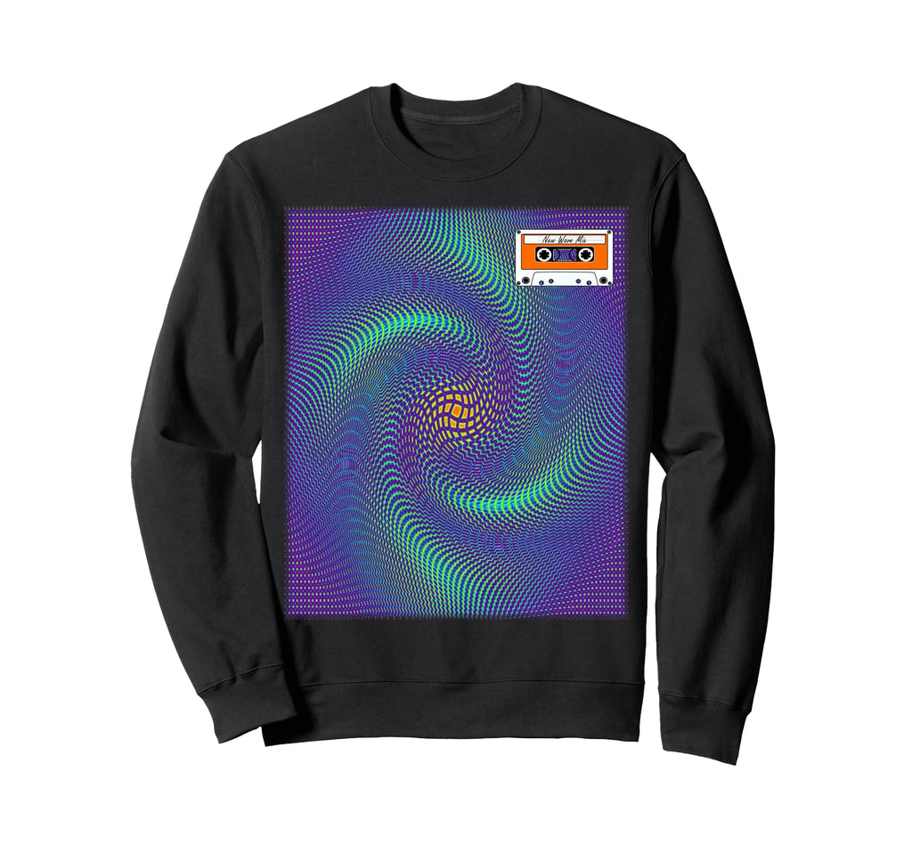 Swirl New Wave Mix Tape Music Sweatshirt - Novelty Apparel for Adults - T-Shirt, Sweatshirt, Hoodie