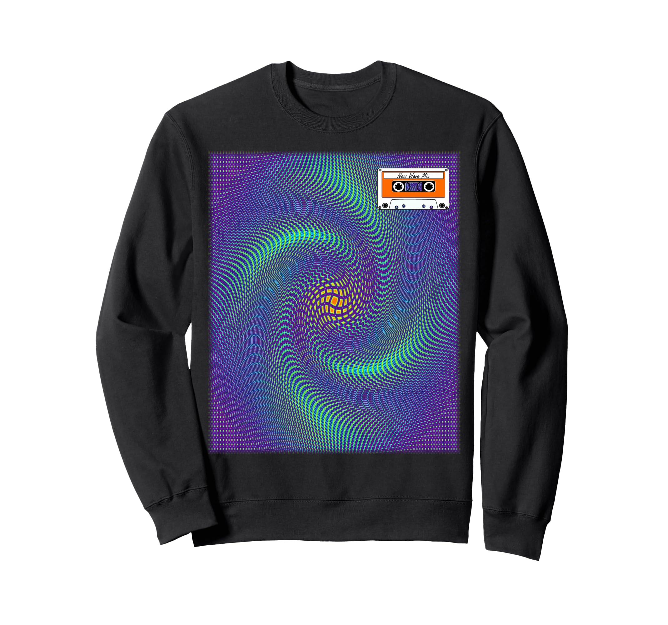 Swirl New Wave Mix Tape Music Sweatshirt - Novelty Apparel for Adults - T-Shirt, Sweatshirt, Hoodie