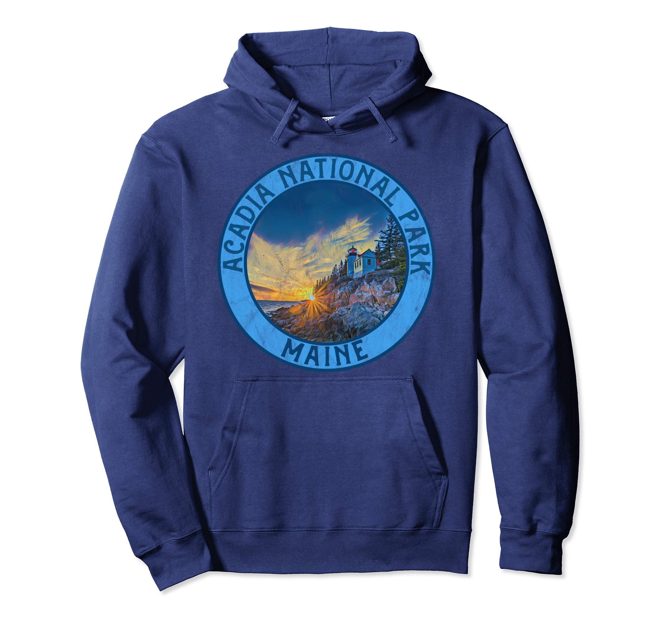 Acadia National Park Distressed Hoodie - Casual Everyday Wear Men Women - T-Shirt, Sweatshirt, Hoodie