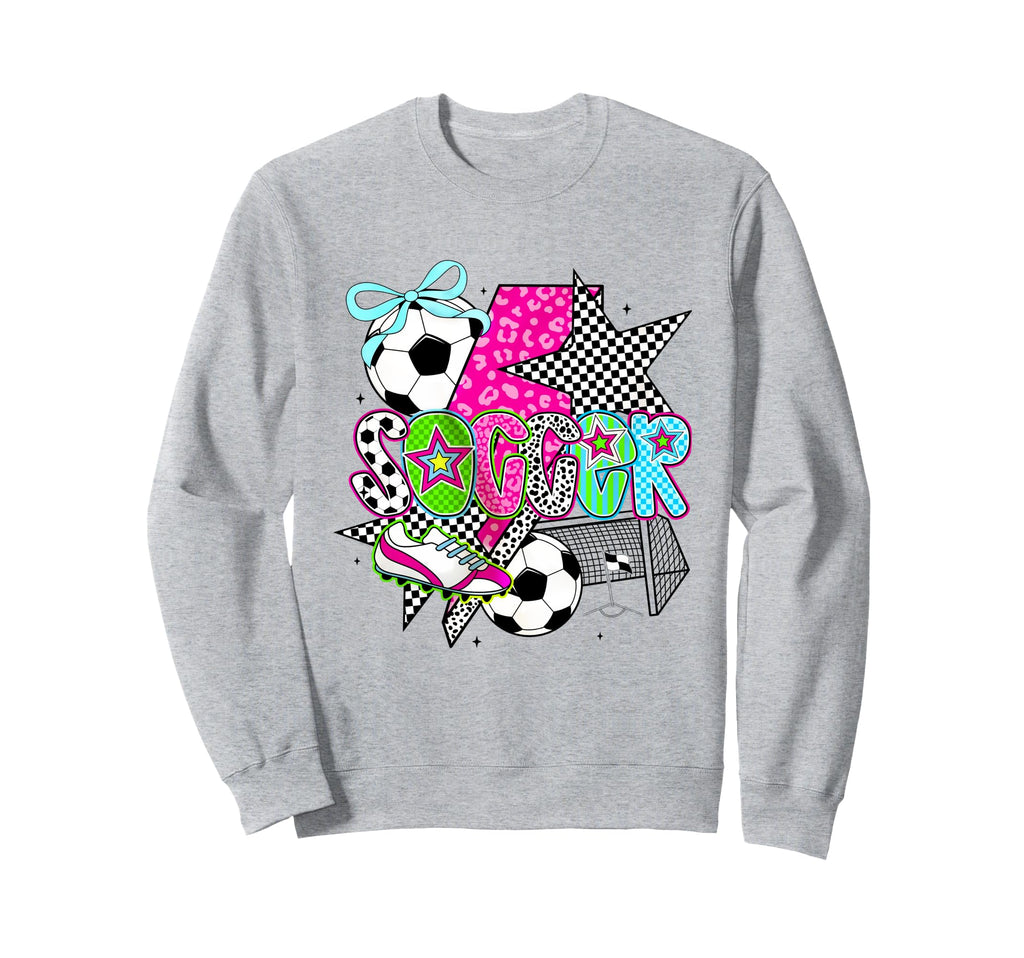 Preppy Checkered Soccer Funny Sweatshirt - Casual Everyday Wear for Adults - T-Shirt, Sweatshirt, Hoodie