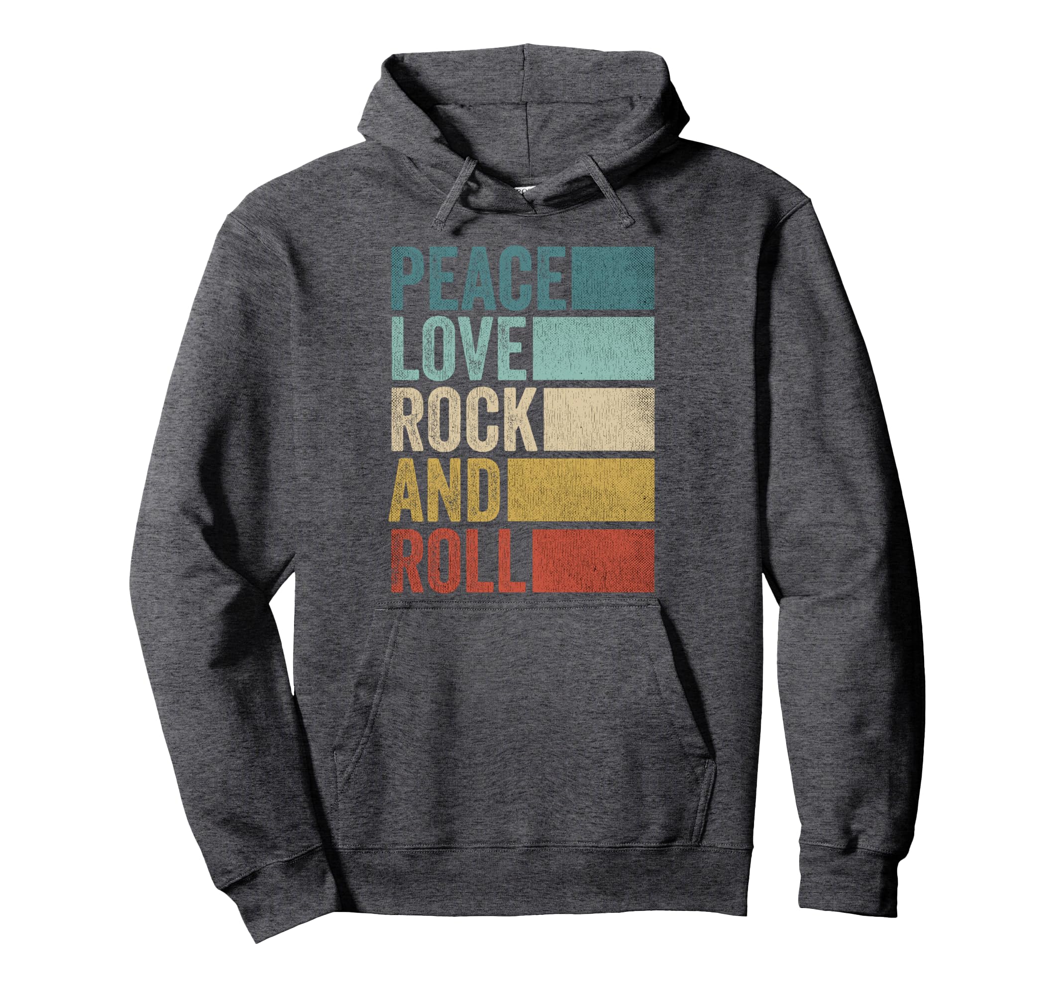 Rocknroll Music Peace Love Rock And Roll Hoodie - Trendy Graphic for Adults - T-Shirt, Sweatshirt, Hoodie