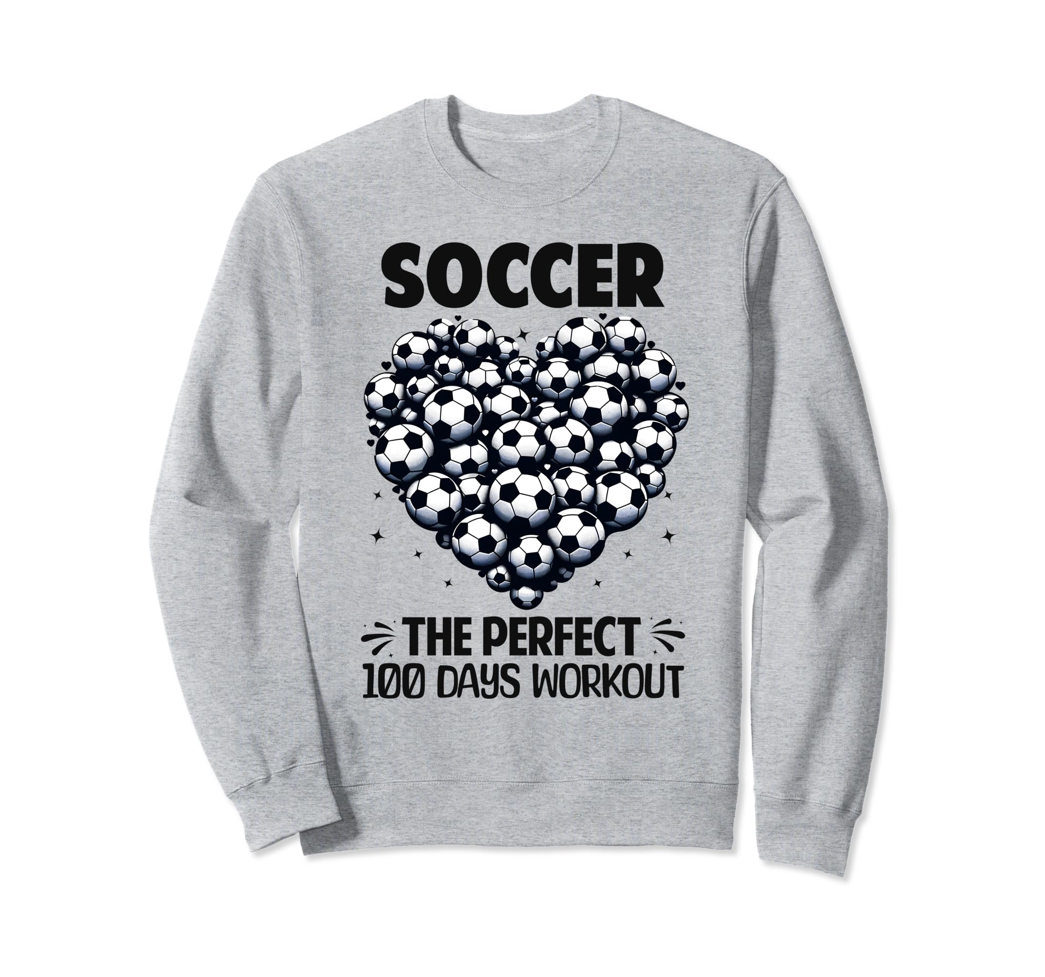 100 Days School Soccer Heart Love 100Th Sweatshirt - Trendy Graphic Unisex - T-Shirt, Sweatshirt, Hoodie