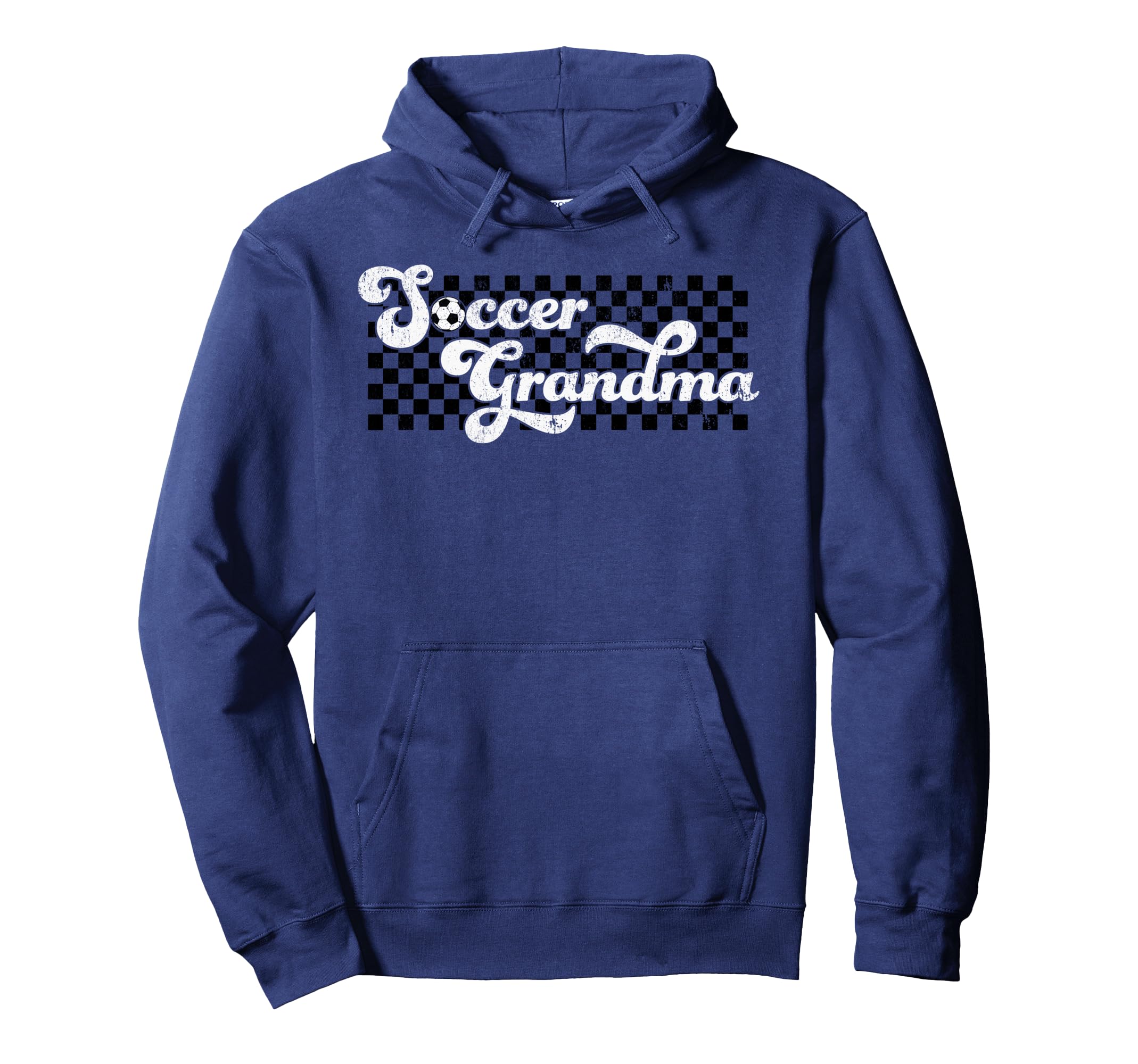 Soccer Grandma Grandmother Checkered Hoodie - Minimalist Print Men Women - T-Shirt, Sweatshirt, Hoodie