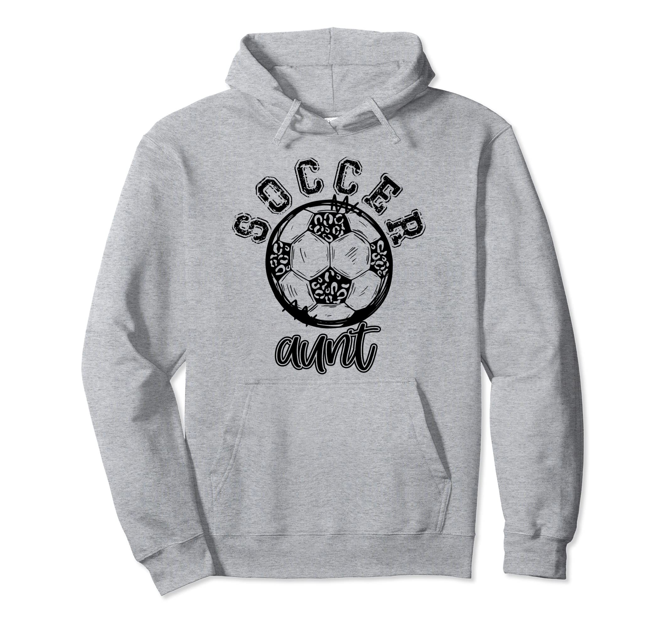 Soccer Aunt Leopard Cheetah Trendy Hoodie - Graphic Print for Adults - T-Shirt, Sweatshirt, Hoodie