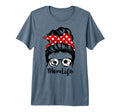 Mom Life Messy Bun Hair Funny Soccer T-Shirt - Minimalist Print Unisex - T-Shirt, Sweatshirt, Hoodie