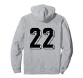 Number 22 Backside 80S 90S Team Jersey Hoodie - Novelty Apparel Unisex - T-Shirt, Sweatshirt, Hoodie