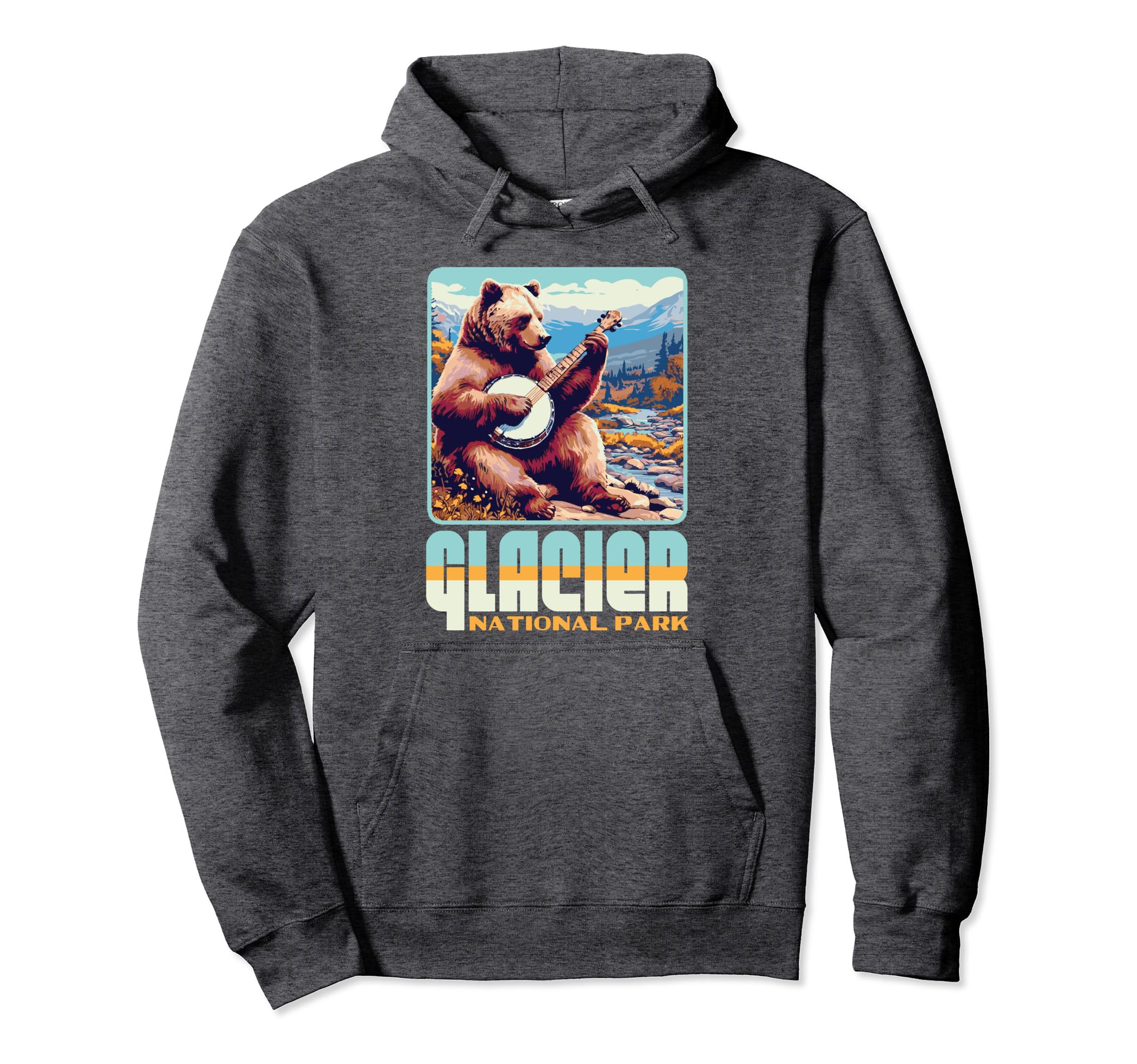 Glacier National Park Grizzly Bear Hoodie - Streetwear Style for Adults - T-Shirt, Sweatshirt, Hoodie