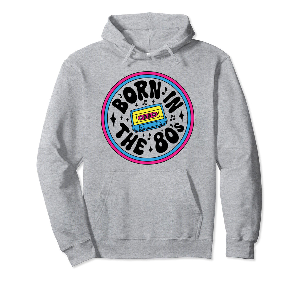 Born 80S Music Cassette Tape Mixtape Hoodie - Aesthetic Graphic for Adults - T-Shirt, Sweatshirt, Hoodie