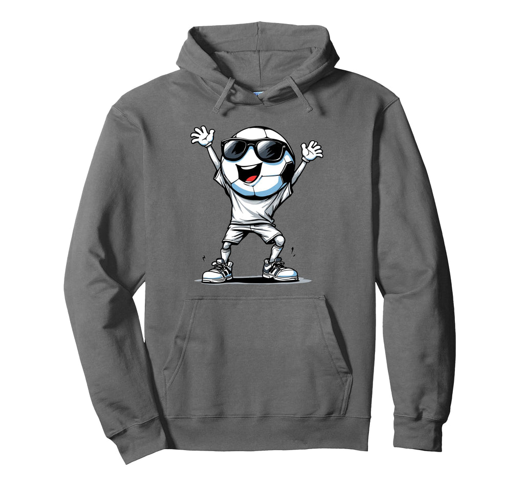 Soccer Ball Cartoon Funny Football Hoodie - Aesthetic Graphic Men Women - T-Shirt, Sweatshirt, Hoodie