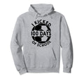 I Kicked 100 Days School Soccer Hoodie - Novelty Apparel for Adults - T-Shirt, Sweatshirt, Hoodie