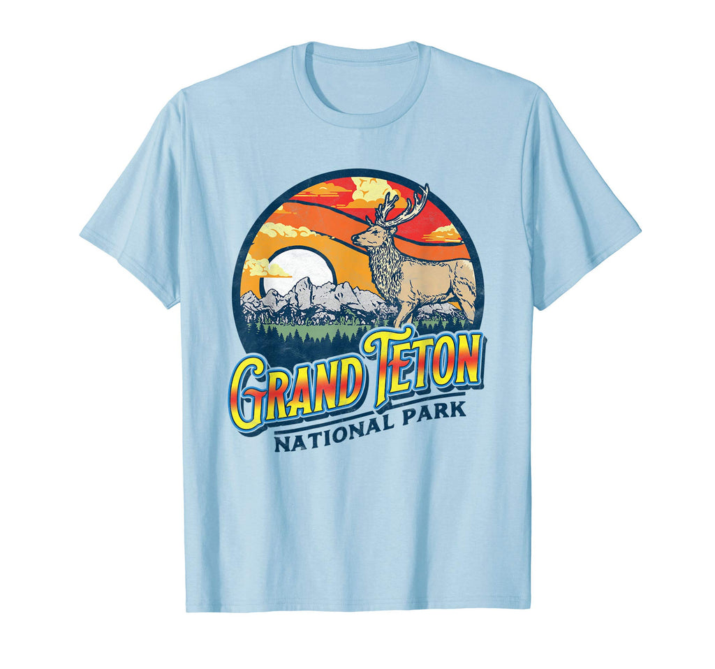 Grand Teton National Park 80S Elk T-Shirt - Trendy Graphic for Adults - T-Shirt, Sweatshirt, Hoodie