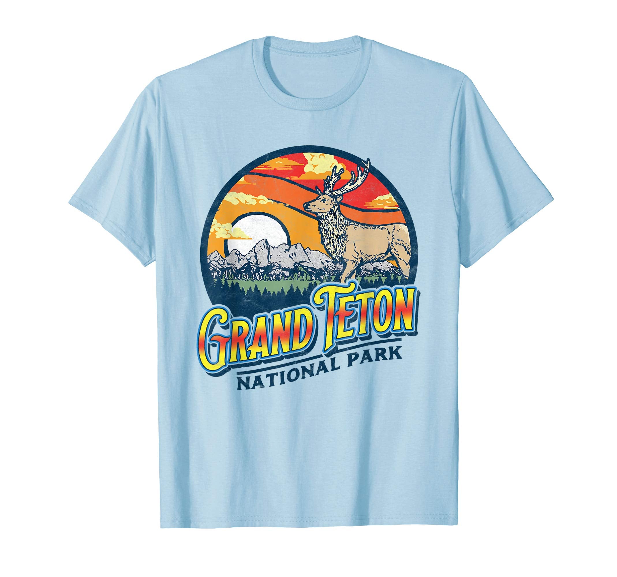 Grand Teton National Park 80S Elk T-Shirt - Trendy Graphic for Adults - T-Shirt, Sweatshirt, Hoodie