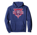 U S Soccer Triblock Navy Uswnt Hoodie - Aesthetic Graphic Men Women - T-Shirt, Sweatshirt, Hoodie