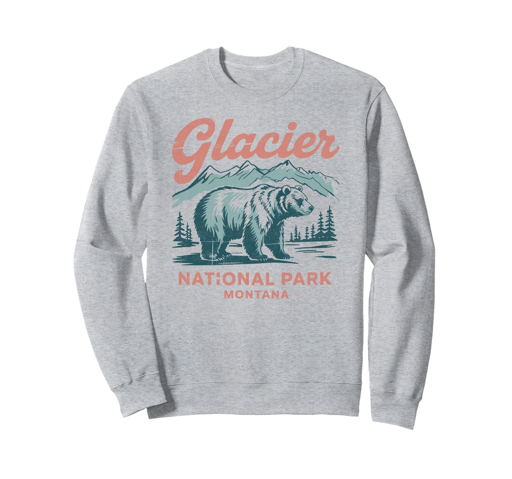 Glacier National Park Montana Sweatshirt - Fun Novelty Design Men Women - T-Shirt, Sweatshirt, Hoodie