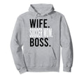 Wife Soccer Mom Boss Coach Sports Hoodie - Novelty Apparel for Adults - T-Shirt, Sweatshirt, Hoodie
