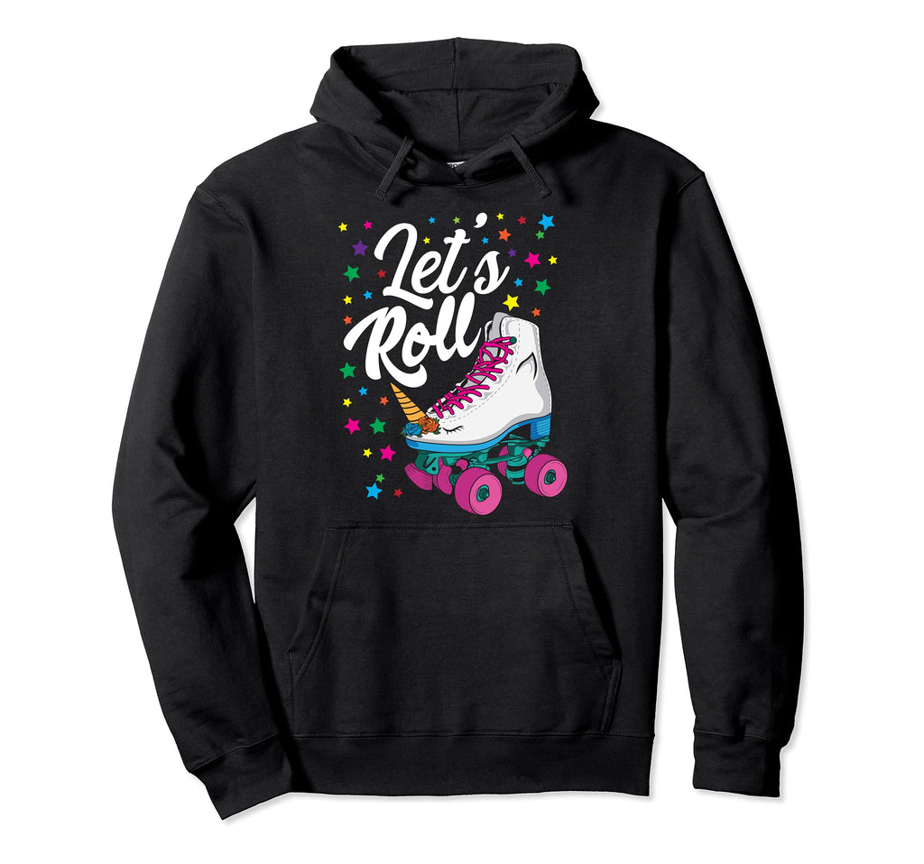 Lets Roll Funny Roller Skate Unicorn Hoodie - Novelty Apparel for Adults - T-Shirt, Sweatshirt, Hoodie