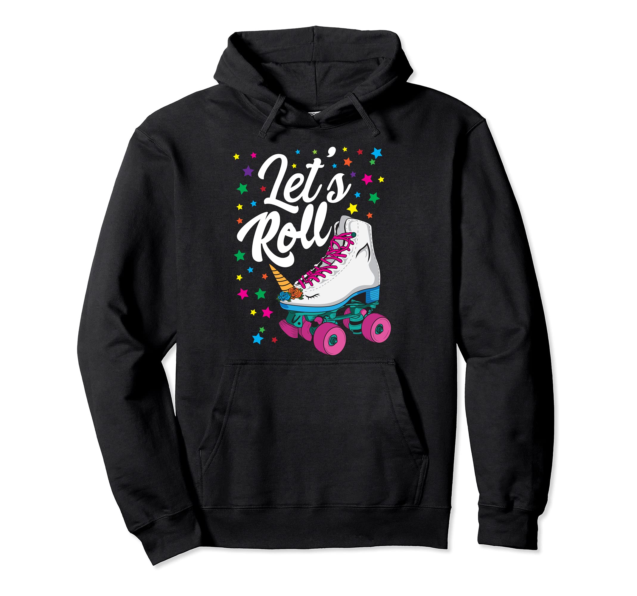 Lets Roll Funny Roller Skate Unicorn Hoodie - Novelty Apparel for Adults - T-Shirt, Sweatshirt, Hoodie
