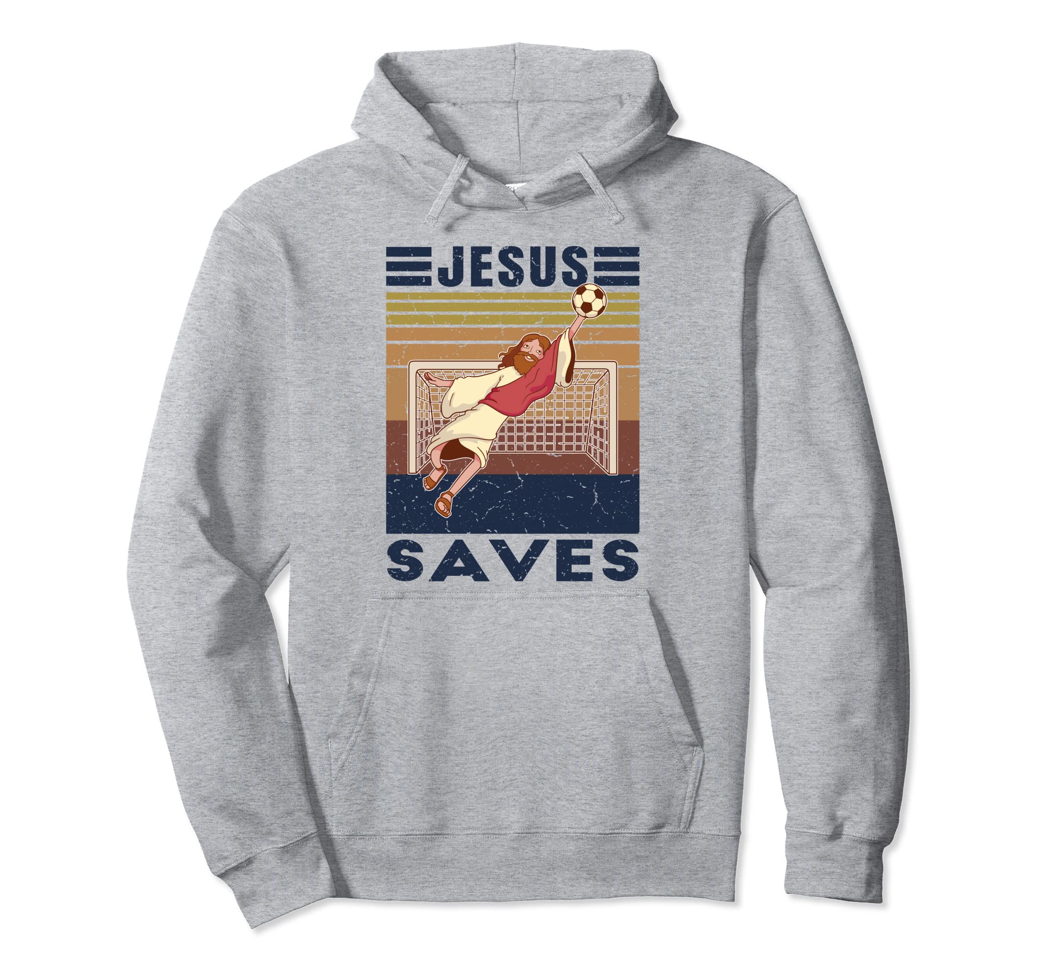Goalkeeper Jesus Saves Soccer Goal Hoodie - Graphic Print Men Women - T-Shirt, Sweatshirt, Hoodie