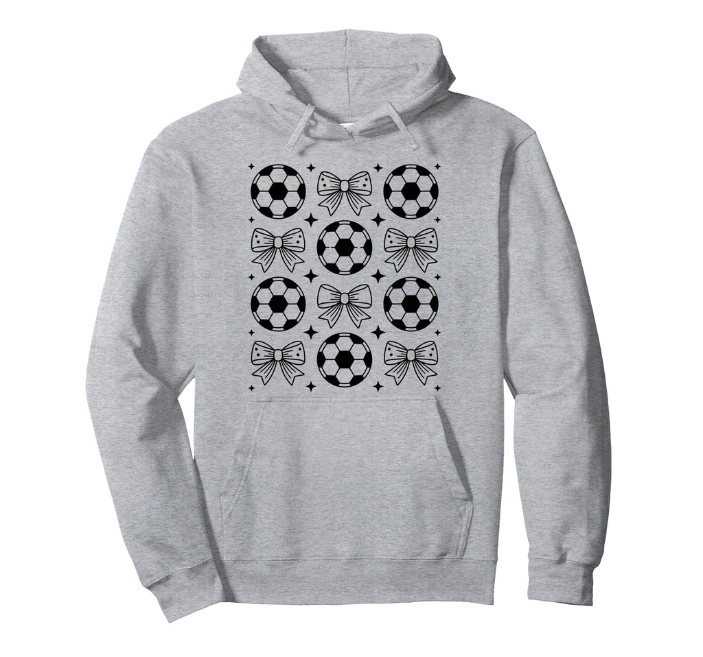 Groovy Soccer Coquette Bow Soccer Hoodie - Casual Everyday Wear Men Women - T-Shirt, Sweatshirt, Hoodie