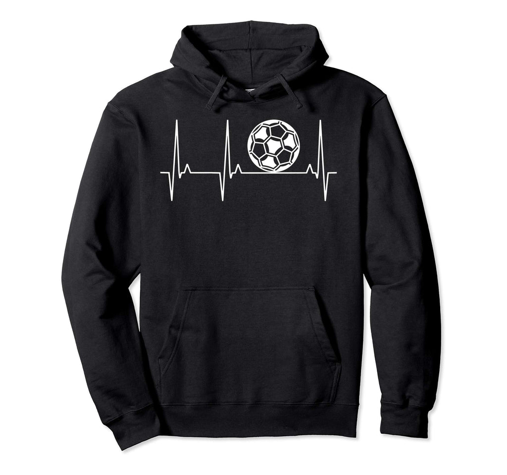 Soccer Players Ball Heartbeat Football Hoodie - Graphic Print Men Women - T-Shirt, Sweatshirt, Hoodie