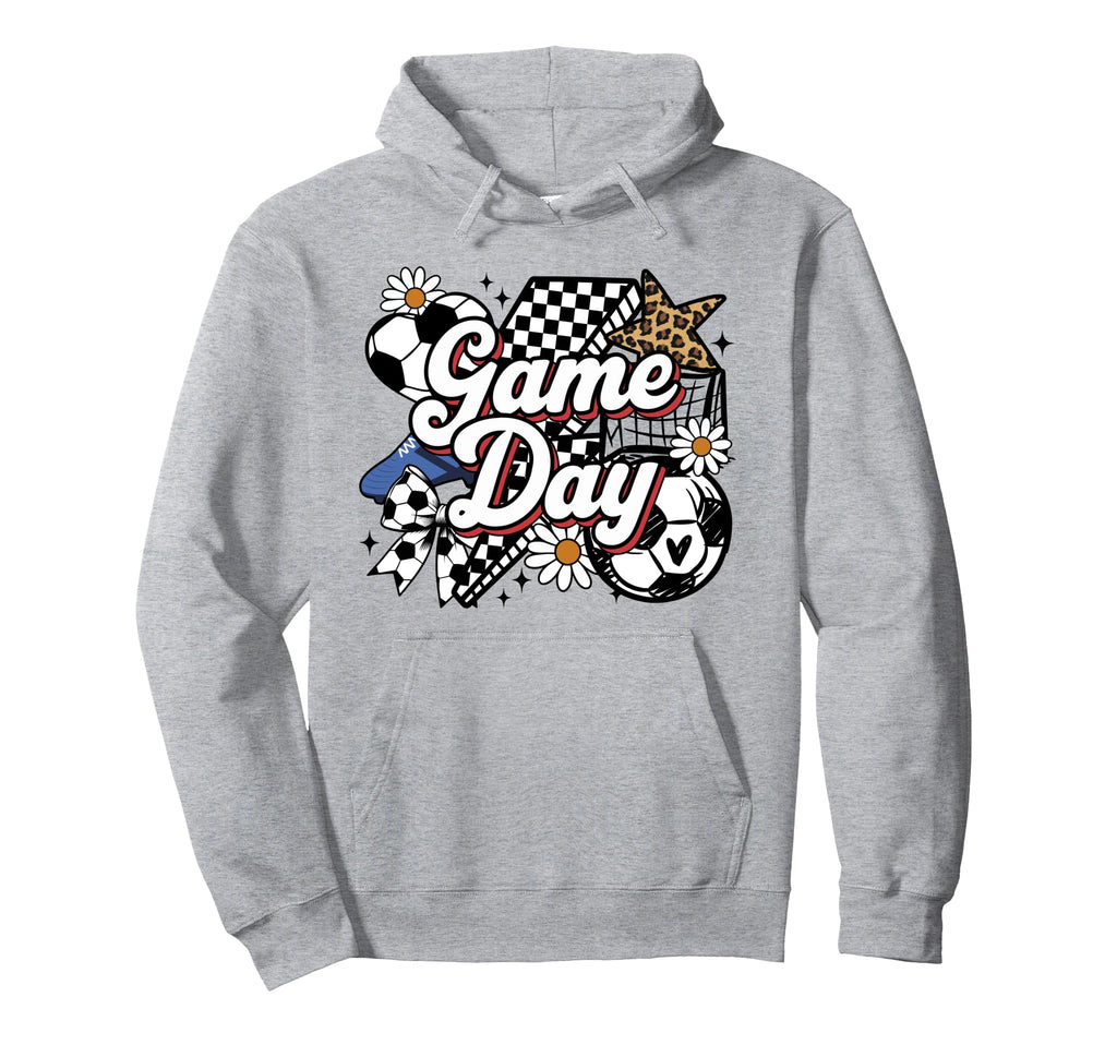 Soccer Game Day Leopard Funny Soccer Hoodie - Trendy Graphic Men Women - T-Shirt, Sweatshirt, Hoodie